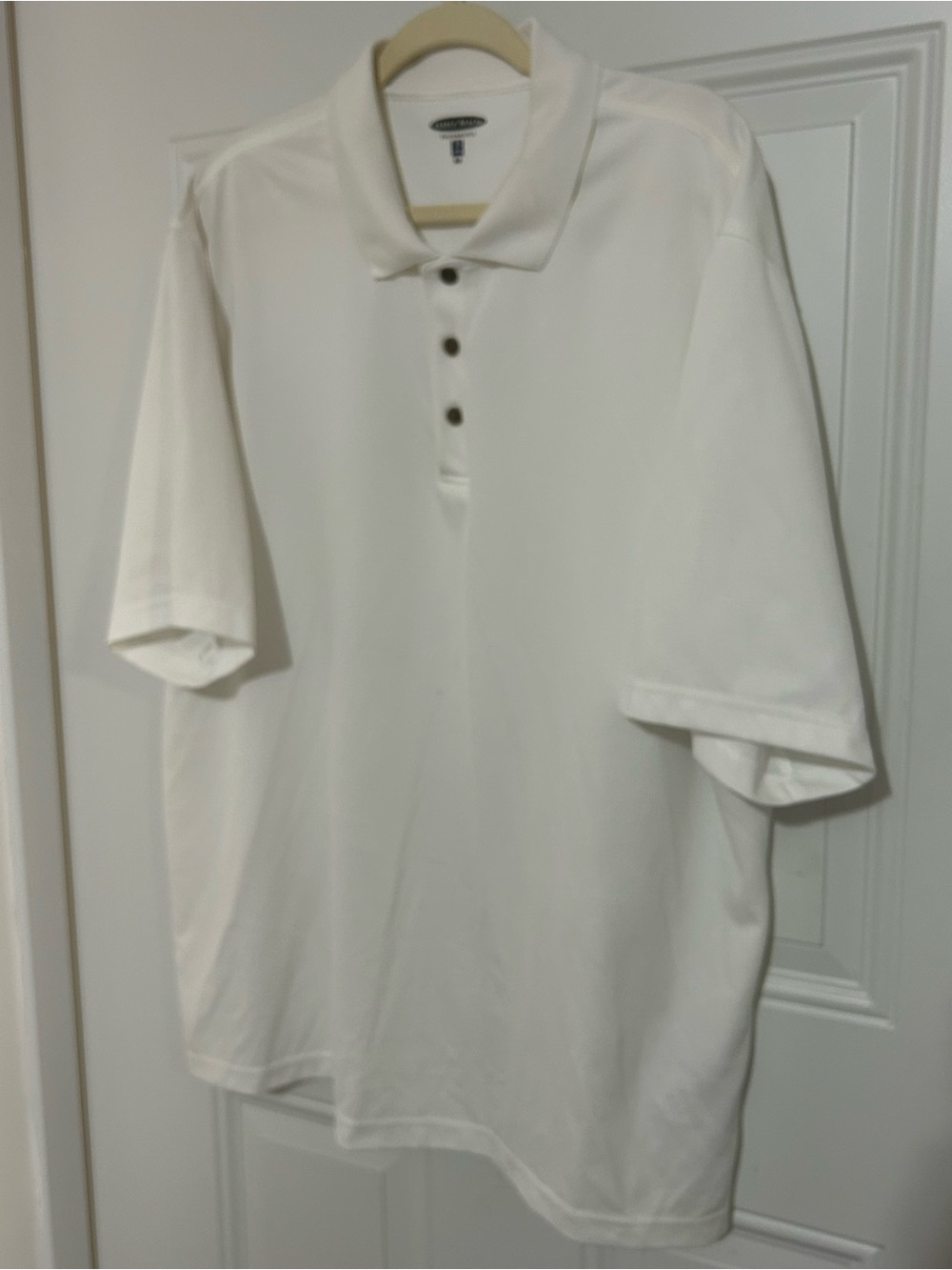 Pebble Beach Men’s White Polo Shirt with Button Placket